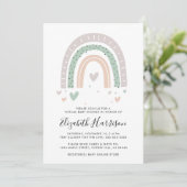 Boho Rainbow Virtual Baby shower Kaart (Staand voorkant)