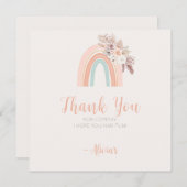 Boho Rainbow Watercolor Premier Merci d'anniversai (Devant / Derrière)