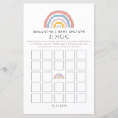 Boho Rainbow Waterverf Baby shower Bingo (Voorkant)