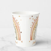 Boho Rainbow Waterverf Baby shower Papieren Bekers (Rechts)