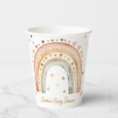 Boho Rainbow Waterverf Baby shower Papieren Bekers (Voorkant)