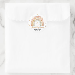 Boho Rainbow Waterverf Baby shower Ronde Sticker