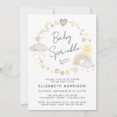 Boho Rainbow Waterverf Baby Sprinkle Kaart (Voorkant)