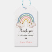 Boho Rainbow Waterverf Birthday Favor Dank je Cadeaulabel (Voorkant)