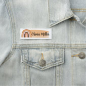 Boho Rainbow Waterverf Cute Custom Name Label Naamplaatje (In situ)