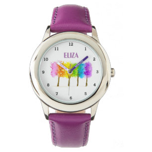 Boho Rainbow Waterverf Cute Girls Pink Kinder Watc Horloge