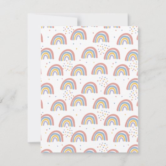 Boho Rainbow Waterverf Script Baby shower (Achterkant)