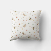 Boho Rainbow & Whimsical Bee Pattern Nursery Curta Kussen (Achterkant)