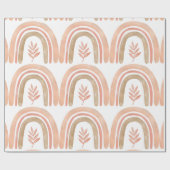 Boho Rainbow White, roze en groene meisjes Cadeaupapier (Vlak)