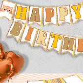 Boho Rainbow Woodland Fox Retro Gelukkige Verjaard Vlaggetjes