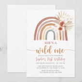 Boho Rainbow Ze is een wilde eerste verjaardag Kaart (Voorkant / Achterkant)