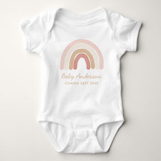 Boho Rainbow Zwangerschap Aankondiging Romper (Voorkant)