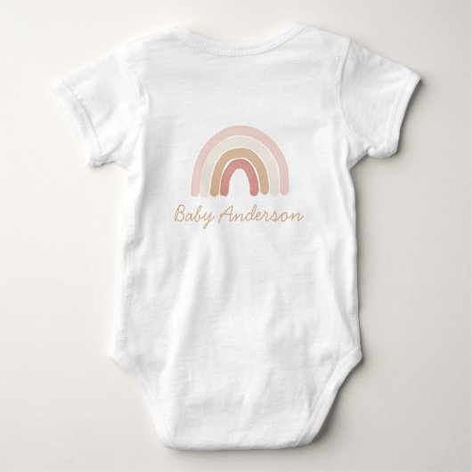 Boho Rainbow Zwangerschap Aankondiging Romper (Achterkant)