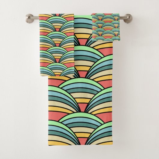 Boho Rainbows Bath Towel Set Bad Handdoek (Insitu)