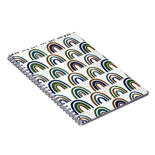 Boho Rainbows Blue Green en Brown Notitieboek (Rechterzijde)
