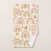 Boho Rainbows Earthy Terracotta Serviettes de bain (Serviette à main)