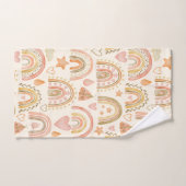 Boho Rainbows Earthy Terracotta Serviettes de bain (Serviette à main)