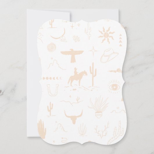 Boho Ranch Trouwen Turquoise Leder Save the Date (Achterkant)