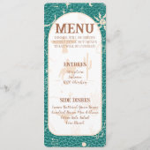 Boho Ranch Turquoise Mariage Flat Menu (Devant)