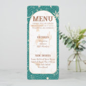Boho Ranch Turquoise Mariage Flat Menu (Debout devant)