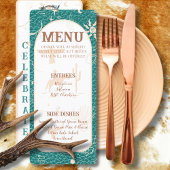 Boho Ranch Turquoise Mariage Flat Menu