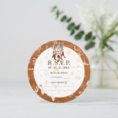 Boho Ranch Wild West Response RSVP-kaart Kaart (Staand voorkant)