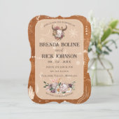 Boho Ranch woestijn Tan bruiloft uitnodiging (Staand voorkant)