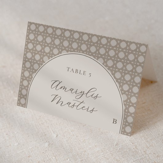 Boho Rattan Bamboo Cane Mariage Cartes de Place