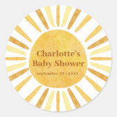 Boho Ray van Sunshine Baby shower Ronde Sticker (Voorkant)