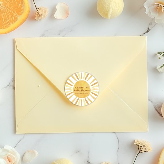 Boho Ray van Sunshine Baby shower Ronde Sticker