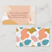 Boho Ray van Sunshine Elephant Muted Baby shower Informatiekaartje (Voorkant / Achterkant)