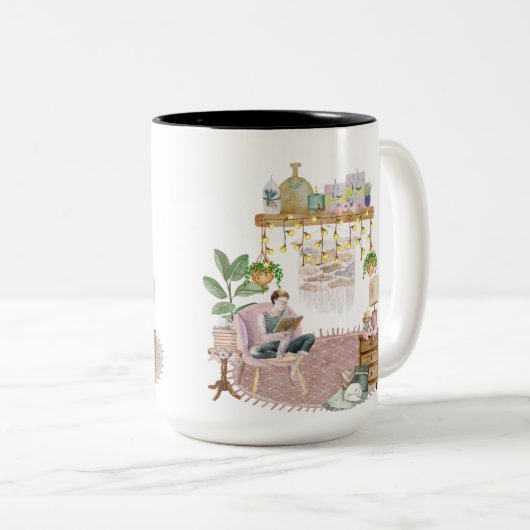Boho Reading Room Mug (Devant droit)