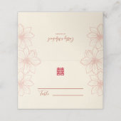 Boho red en beige floral Chinese bruiloft (Buitenkant ongevouwen)