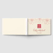 Boho red en beige floral Chinese bruiloft Gastenboek (Volledig)