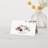 Boho Red en Paarse Waterverf Flowers Wedding (Achterkant)