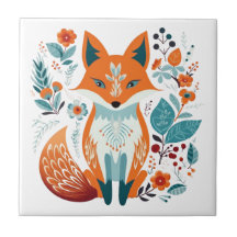 Boho Red Fox Scandinavische volkskunst