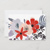 Boho Red Lavender Lilac Floral Invitation RSVP (Dos)