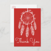 Boho Red Merci Dream Catcher Native American (Devant / Derrière)