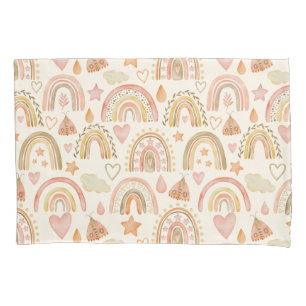 Boho regenbogen aardachtige warme terracotta tinte kussensloop