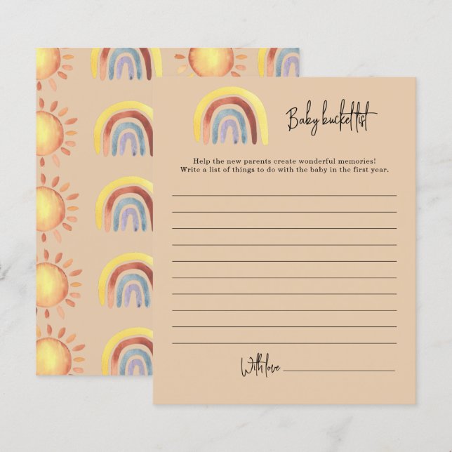 Boho Regenboog Baby emmerlijst (Voorkant / Achterkant)