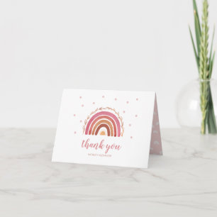 Boho Regenboog Baby Shower Bedankkaart