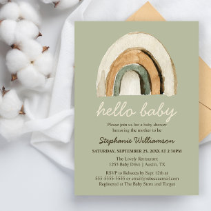 Boho Regenboog Baby Shower Budget Uitnodiging