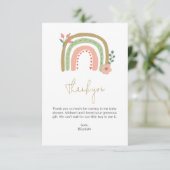 Boho Regenboog Baby shower Dank u Schattigee Paste Bedankkaart (Staand voorkant)