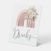 Boho regenboog Baby shower Drinken Reclamebord Met Voetstuk (Voorkant)