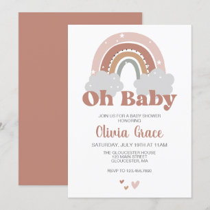 Boho Regenboog Baby Shower Kaart