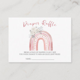 Boho Regenboog Baby shower, Luier Raffle Ticket Informatiekaartje