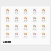 Boho regenboog baby shower ronde sticker (Vel)