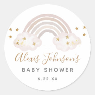 Boho Regenboog Baby Shower Stickers