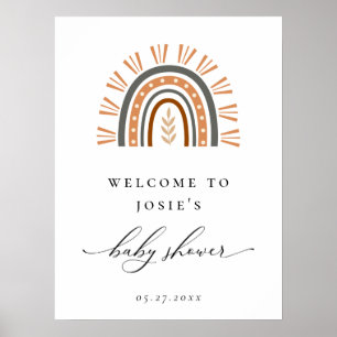 Boho Regenboog Baby Shower Welkomstposter Poster