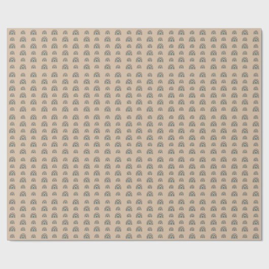 Boho Regenboog Beige Cadeaupapier (Vlak)